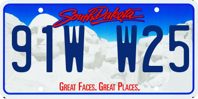 SD license plate 91WW25