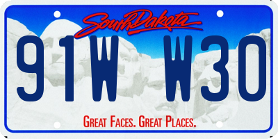SD license plate 91WW30