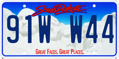 SD license plate 91WW44