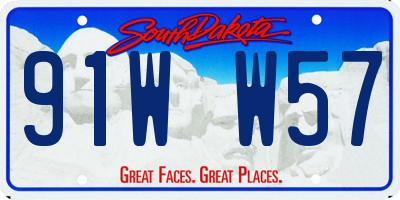 SD license plate 91WW57