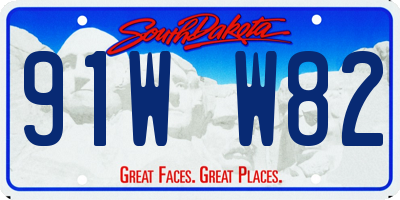 SD license plate 91WW82