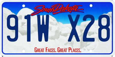 SD license plate 91WX28