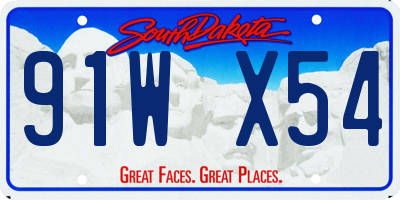 SD license plate 91WX54