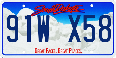 SD license plate 91WX58
