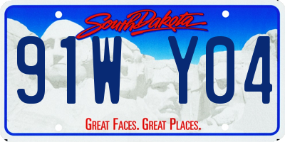 SD license plate 91WY04
