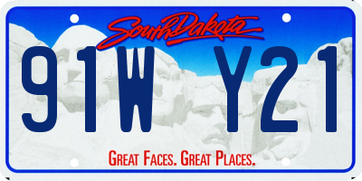 SD license plate 91WY21