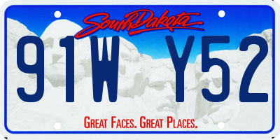 SD license plate 91WY52