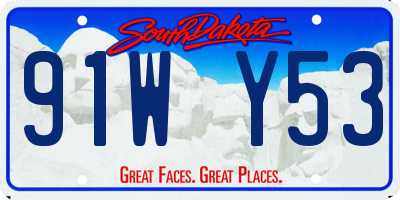 SD license plate 91WY53