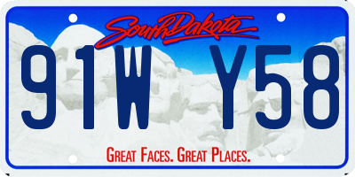 SD license plate 91WY58