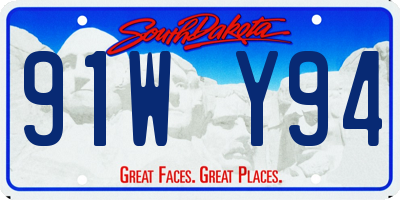 SD license plate 91WY94