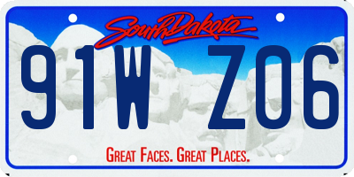 SD license plate 91WZ06