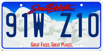 SD license plate 91WZ10