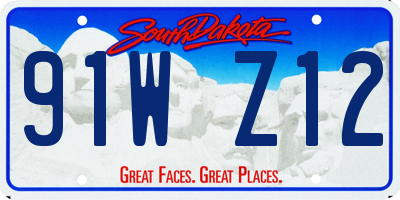 SD license plate 91WZ12