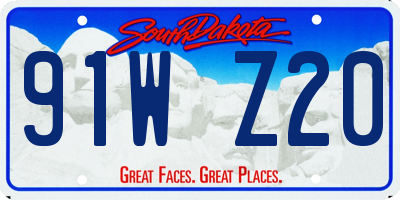 SD license plate 91WZ20