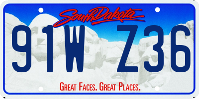 SD license plate 91WZ36