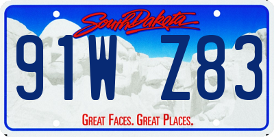SD license plate 91WZ83