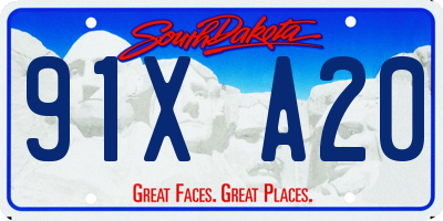 SD license plate 91XA20