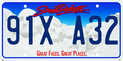SD license plate 91XA32