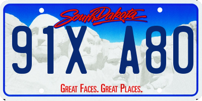 SD license plate 91XA80