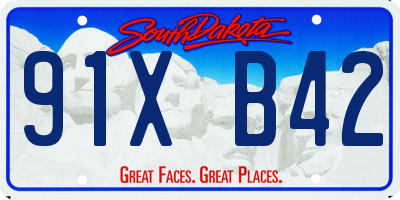 SD license plate 91XB42