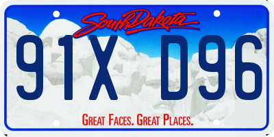 SD license plate 91XD96