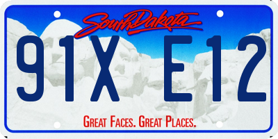 SD license plate 91XE12
