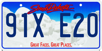 SD license plate 91XE20