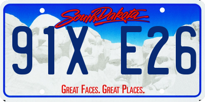 SD license plate 91XE26