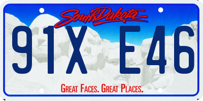 SD license plate 91XE46