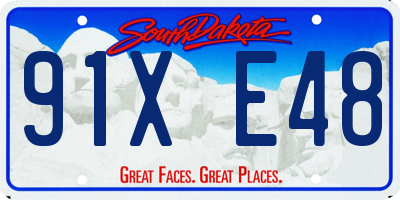 SD license plate 91XE48