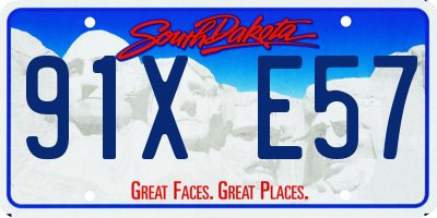 SD license plate 91XE57