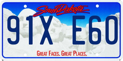 SD license plate 91XE60