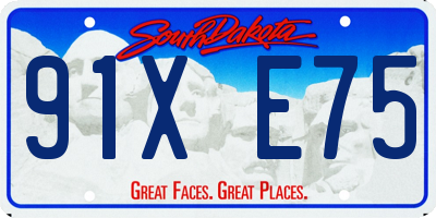 SD license plate 91XE75