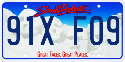 SD license plate 91XF09