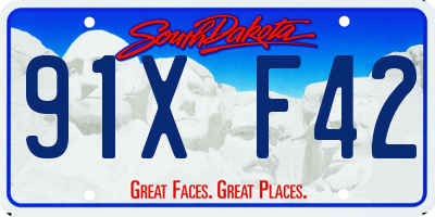 SD license plate 91XF42