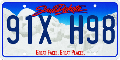 SD license plate 91XH98
