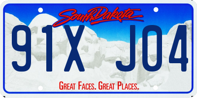 SD license plate 91XJ04