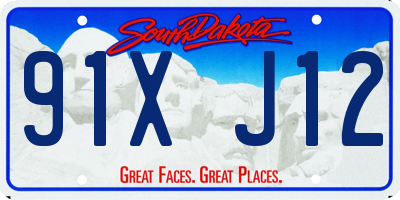 SD license plate 91XJ12
