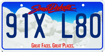 SD license plate 91XL80