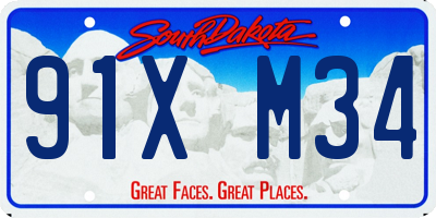 SD license plate 91XM34
