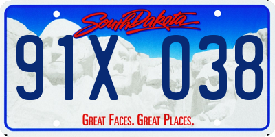 SD license plate 91XO38