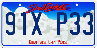 SD license plate 91XP33