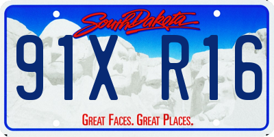 SD license plate 91XR16