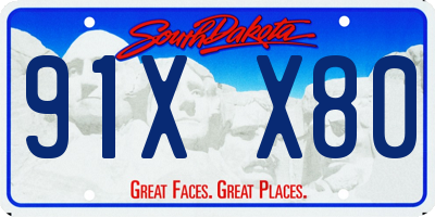 SD license plate 91XX80