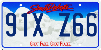 SD license plate 91XZ66