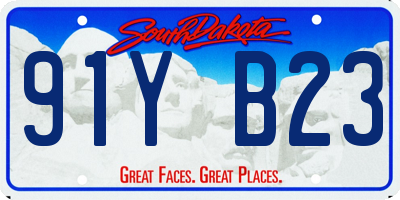 SD license plate 91YB23