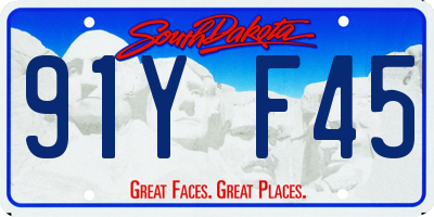 SD license plate 91YF45