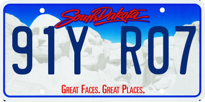 SD license plate 91YR07