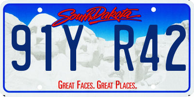SD license plate 91YR42