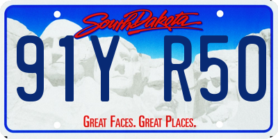 SD license plate 91YR50